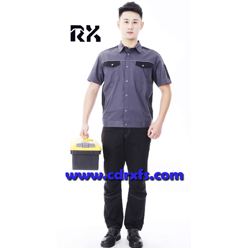灰黑搭夏季短袖工作服套装