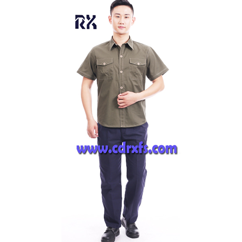军绿色夏季短袖工作服