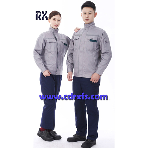 浅蓝色春秋长袖工作服套装