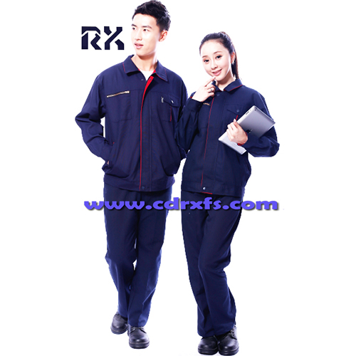 深蓝色春秋长袖工作服套装
